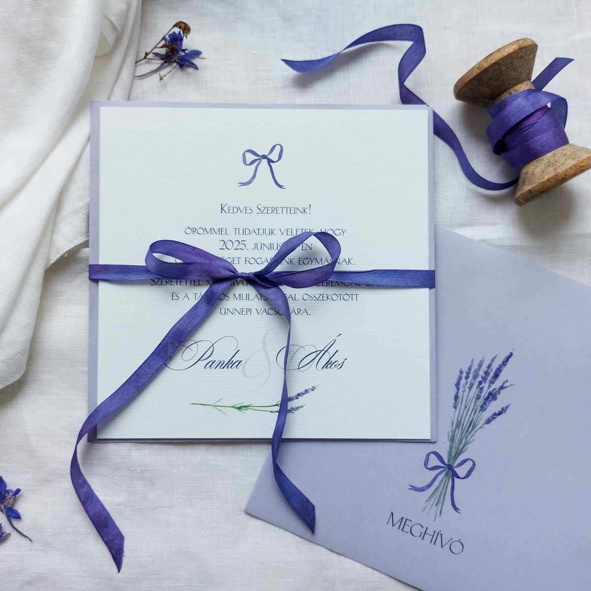 Lavender - Levendulás esküvői meghívó